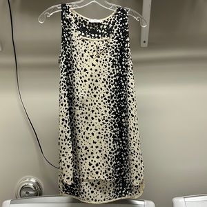 Vince tan/black animal print silk tank
